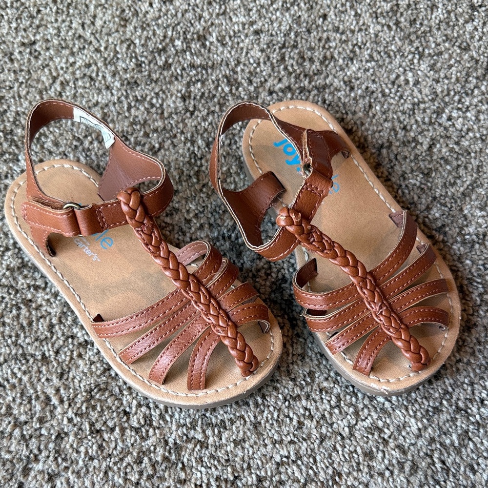 Carter’s | Brown Braided T-Strap Kids Sandals